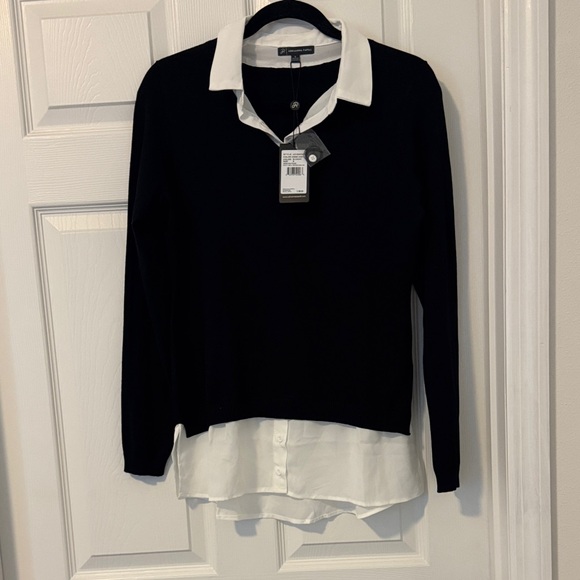Adrianna Papell Tops - Adrianna Papell Black and White Button Down Shirt